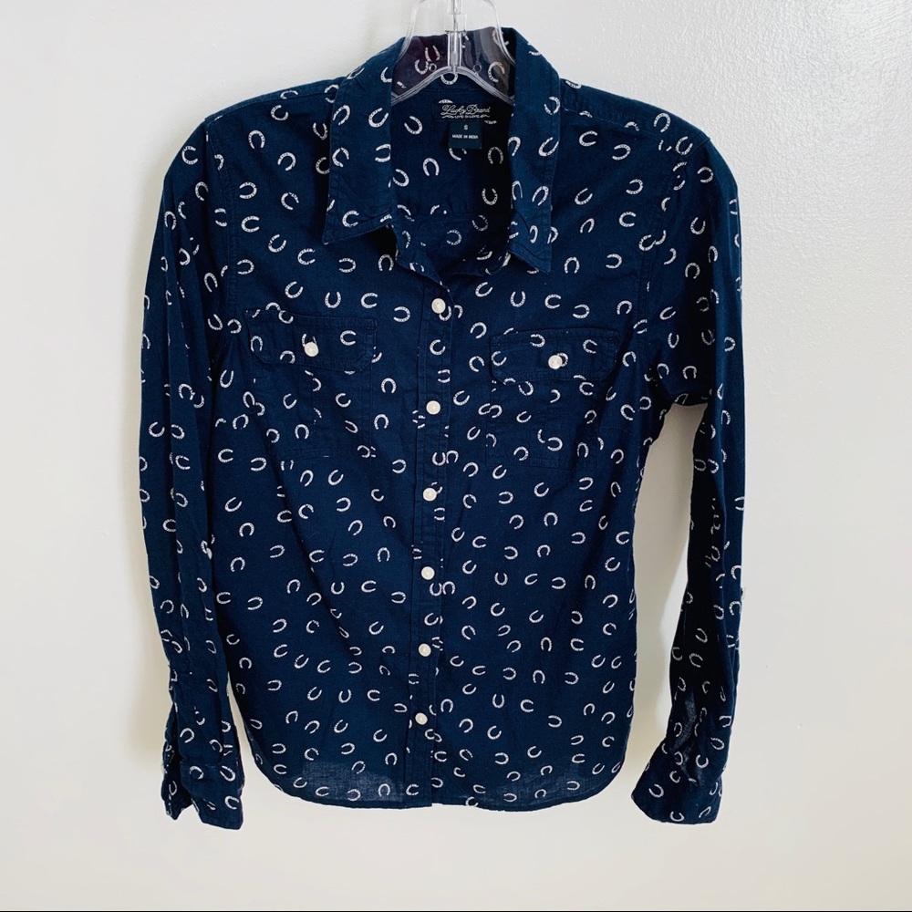 SOLD!Lucky Brand Horse Shoes Pattern Size Small